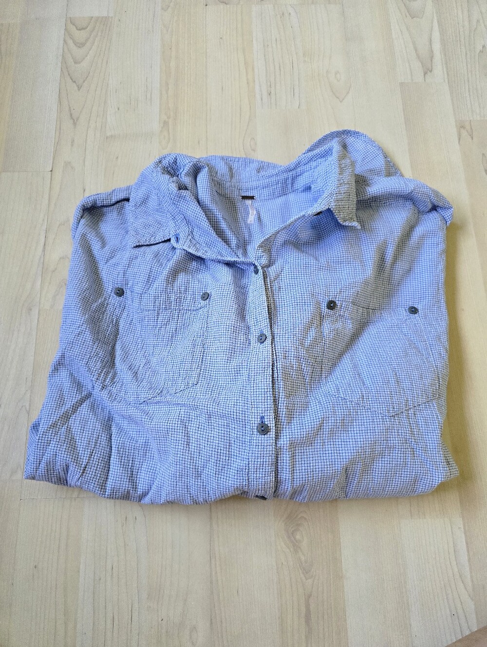 Free People "Thats a Wrap" Button Down Oversized Shirt Size Small